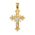 Diamond-cut Crucifix Charm in 14k Yellow & White Gold