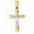 14k Gold Two-tone Polished Crucifix Pendant, Pendants for Necklace