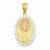 14k Gold Yellow & Rose Gold w/Rhodium Guadalupe & 15 Pendant, Pendants for Necklace