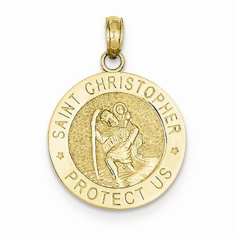 14k Gold Saint Christopher Medal Pendant, Stylish Pendants for Necklace