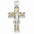 14k Gold Two-tone CZ Crucifix pendant, Pretty Pendants for Necklace