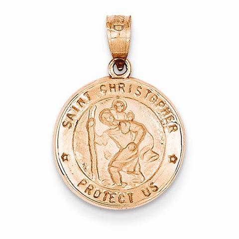 14k Rose Gold St. Christopher Medal Pendant, Pendants for Necklace