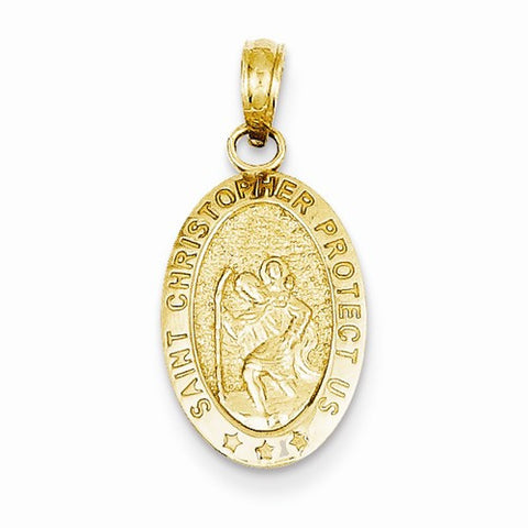 14k Gold Saint Christopher Medal Pendant, Classy Pendants for Necklace