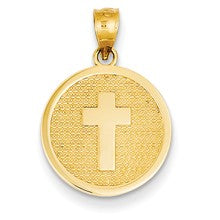 14k Gold Reversible Cross & GOD BLESS Charm hide-image