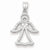 14k White Gold Diamond-cut Angel Pendant, Pendants for Necklace