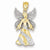 14k Yellow & White Gold w/Rhodium Angel Pendant, Pendants for Necklace