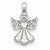 14k White Gold Polished & Textured Guardian Angel Pendant, Pendants for Necklace