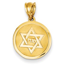 14k Gold Star of David Disc Charm hide-image