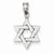 14k White Gold Polished Star of David Pendant, Pendants for Necklace