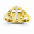14k Yellow Gold & Rhodium Cross Baby Ring