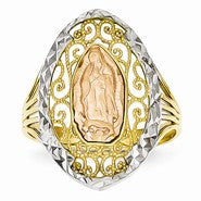 14k Yellow & Rose Gold w/Rhodium Filigree Guadalupe Ring