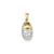 CZ Baby Shoe Charm in 14k Gold & Rhodium