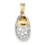 14k Gold & Rhodium CZ Baby Shoe Charm hide-image