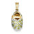 14k Gold & Rhodium Prong-Set August/Peridot Baby Shoe Charm hide-image