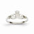 14k White Gold Polished & Satin Claddagh Ring