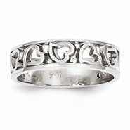 14k White Gold Heart Ring