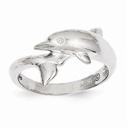 14k White Gold Dolphin Ring