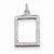 14k White Gold Picture Frame Pendant, Pendants for Necklace
