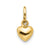 Solid Polished 3-Dimensional Small Heart Charm in 14k Gold
