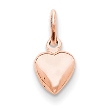 14k Rose Gold Solid Polished 3-Dimensional Medium Heart Charm hide-image