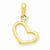 14k Gold Solid Polished Plain Heart Pendant, Pendants for Necklace