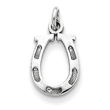 14k White Gold Solid Polished Horseshoe Charm hide-image