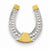 14k Gold & Rhodium Polished Horseshoe Slide Pendant, Exquisite Pendants for Necklace
