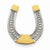 14k Gold & Rhodium Polished Horseshoe Slide Pendant, Fine Pendants for Necklace