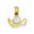 14k Gold & Rhodium Polished Cowboy Hat Pendant, Pendants for Necklace