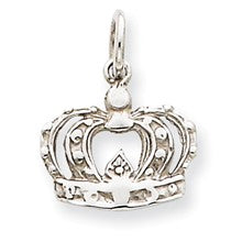 14k White Gold Crown Charm hide-image