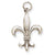 14k White Gold Solid Polished 3-Dimensional Fleur de Lis Charm hide-image