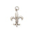 Solid Polished 3-Dimensional Fleur de Lis Charm in 14k White Gold