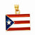 14k Gold Solid Enameled Puerto Rico Flag Pendant, Pendants for Necklace