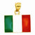 14k Gold Solid Enameled Italy Flag Pendant, Pendants for Necklace