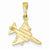 14k Gold 3-D Fighter Jet Pendant, Pendants for Necklace