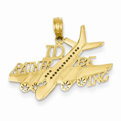 14k Gold I'd Rather Be Flying Pendant, Pendants for Necklace