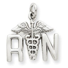 14k White Gold RN Charm hide-image