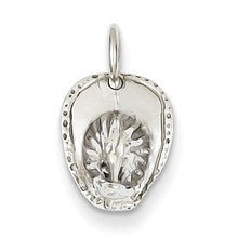 14k White Gold 3-D Firefighter Hat Charm hide-image