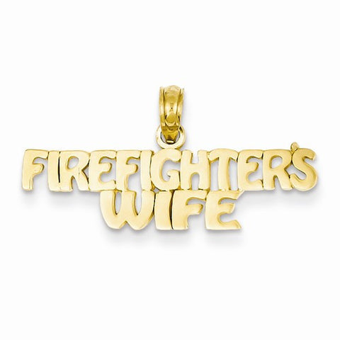 14k Gold Firefighter's Wife Pendant, Pendants for Necklace
