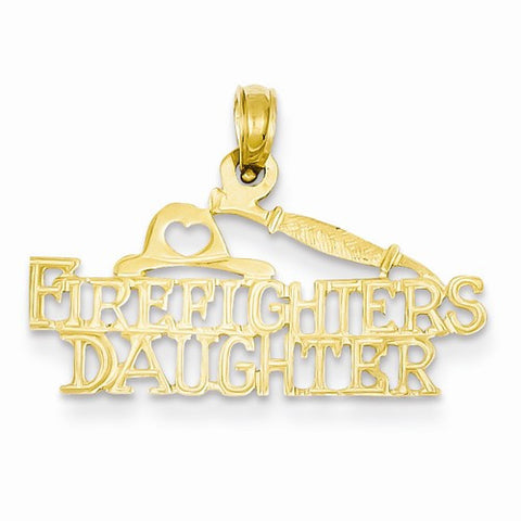 14k Gold Firefighter's Daughter Pendant, Pendants for Necklace