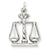 14k White Gold Polished Open-Backed Large Scales of Justice Charm hide-image