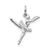 Polished 3-Dimensional Ballerina Charm in 14k White Gold