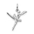 14k White Gold Polished 3-Dimensional Ballerina Charm hide-image