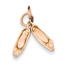 14k Rose Gold Polished 3-Dimensional Moveable Ballet Slippers Charm hide-image