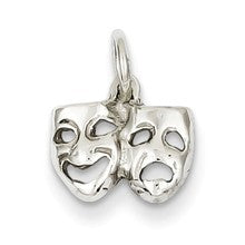 14k White Gold Solid Comedy/Tragedy Charm hide-image