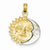 14k Gold Two-Tone Solid Polished 3-Dimensional Sun & Moon Pendant, Pendants for Necklace