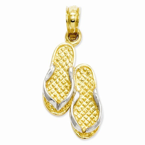 14k Gold Solid Polished Sandals pendant, Lovely Pendants for Necklace