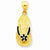 14k Gold Solid 3-D Ark Navy Blue Enameled Floral Sandal Pendant, Pendants for Necklace