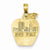 14k Gold Solid New York Skyline on Small Apple Pendant, Pendants for Necklace