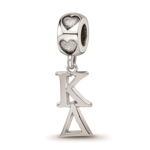 Sterling Silver LogoArt Kappa Delta Vertical Letters On Hear